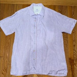 Bugatchi Men's Light Purple Shirt LINEN short sleeve. Size XL. Worn twice.